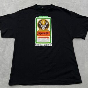 Jagermeister Full Metal Jackie Graphic T-Shirt Size L Black Mens Promo Metal Tee
